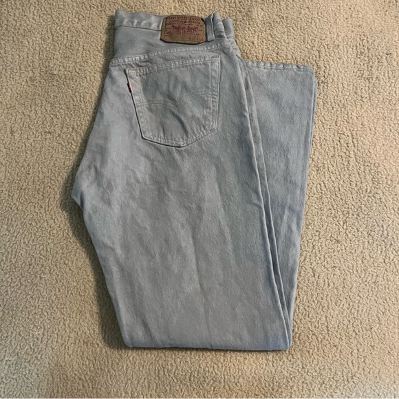 Vintage Levi 501 Jeans - Button Fly - Light Blue/Grey 36x32 - Picture 1 of 9